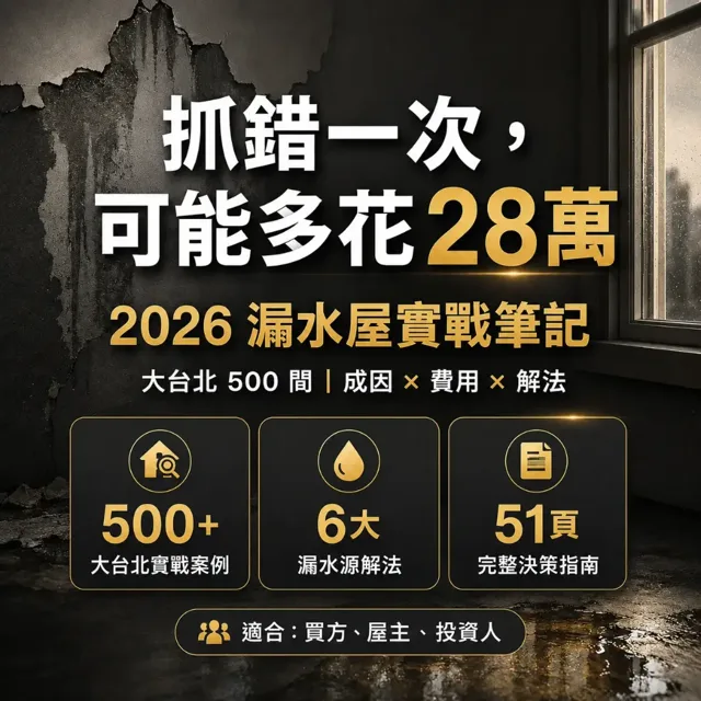 抓錯一次多花 28 萬：2026 漏水屋實戰筆記 封面